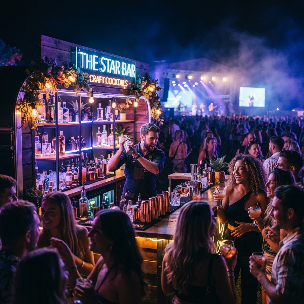 Festival avec le bar mobile Skyfest